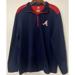 Atlanta Braves MLB  Genuine Merch 1/4 Zip‎ Pullover Polyester, Cotton Sweater XL